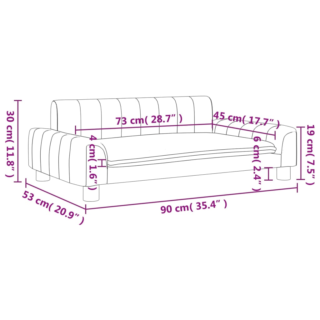 Kindersofa Creme 90x53x30 cm Kunstleder