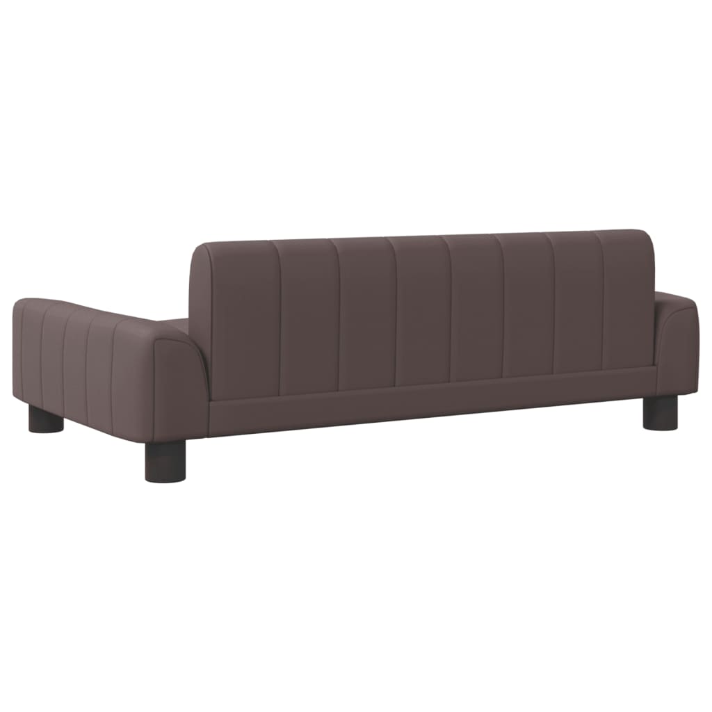 Kindersofa Braun 90x53x30 cm Kunstleder