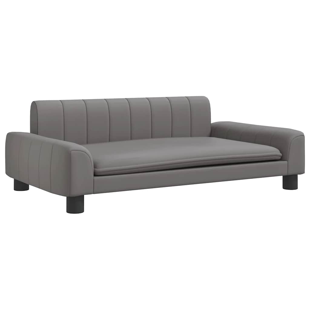 Canapé enfant gris 90x53x30 cm simili cuir