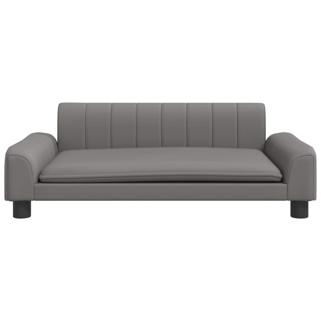 Canapé enfant gris 90x53x30 cm simili cuir
