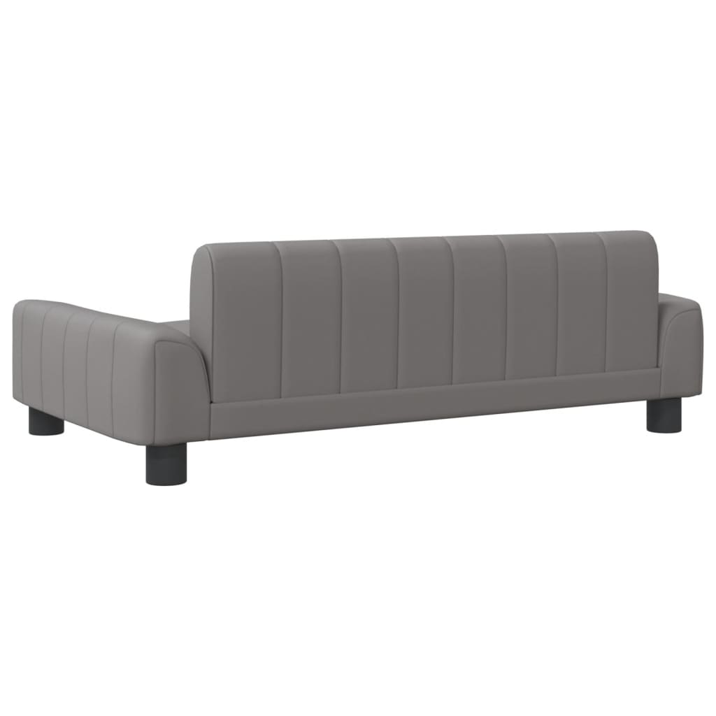 Canapé enfant gris 90x53x30 cm simili cuir