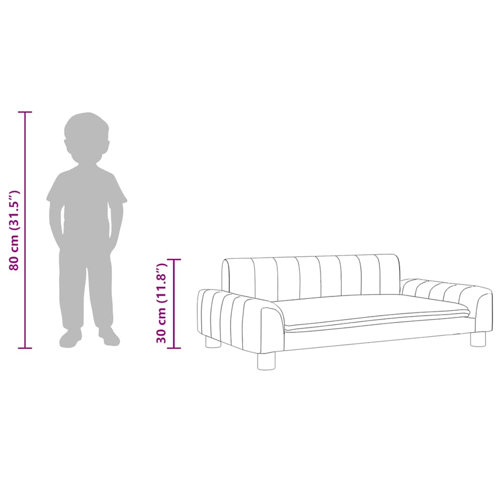 Children's sofa Cappuccino 90x53x30 cm artificial leather