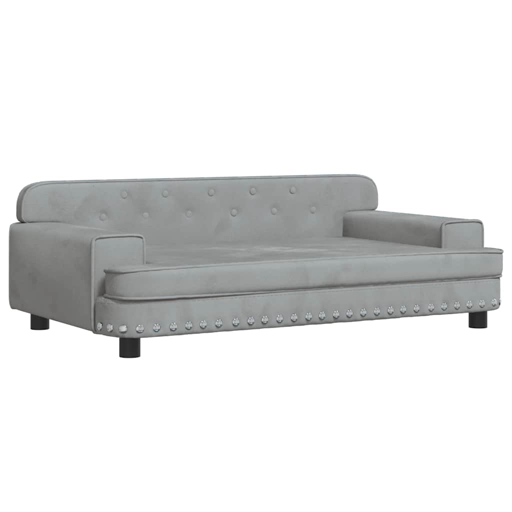 Children's sofa light grey 90x53x30 cm velvet