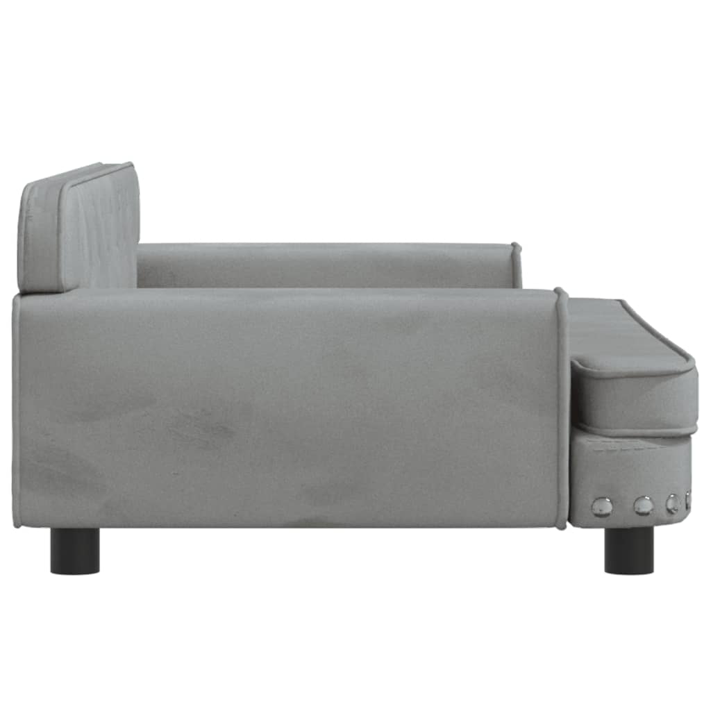 Children's sofa light grey 90x53x30 cm velvet