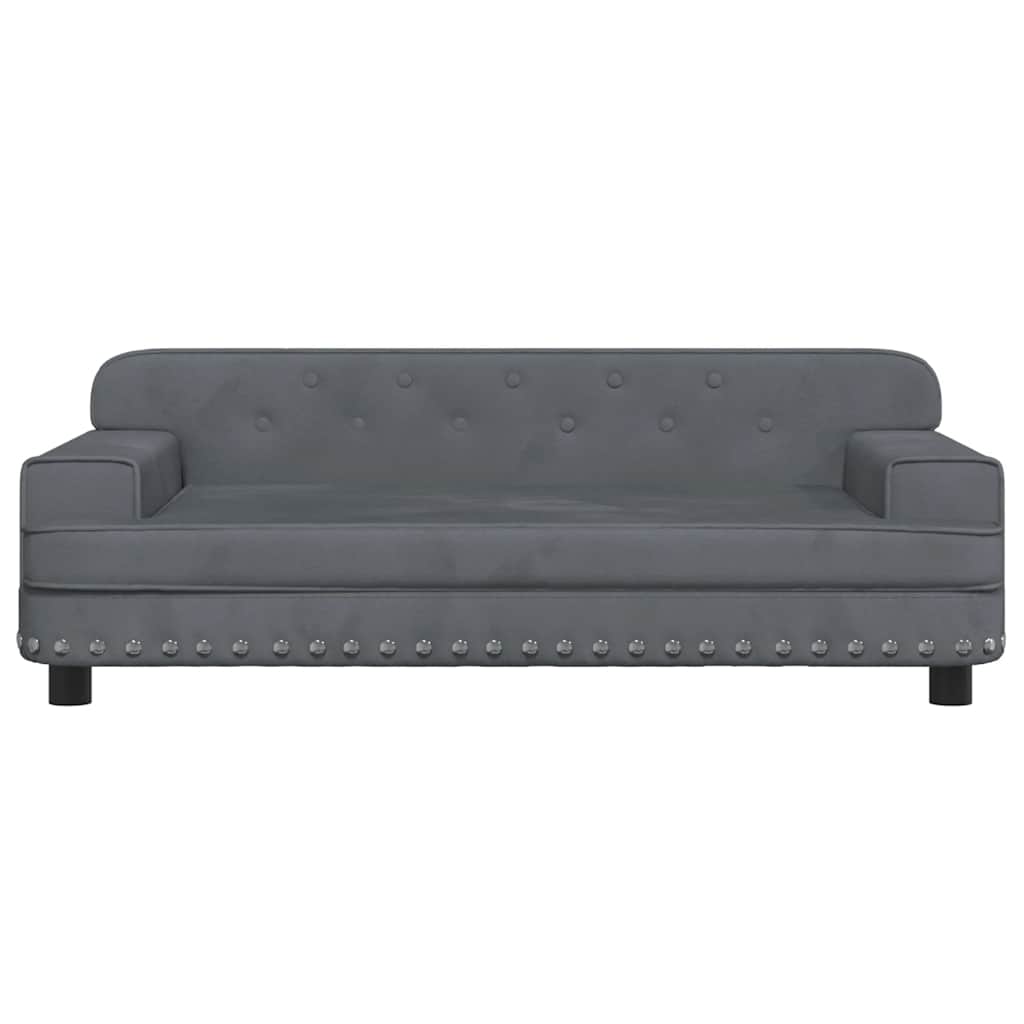 Children's sofa dark grey 90x53x30 cm velvet