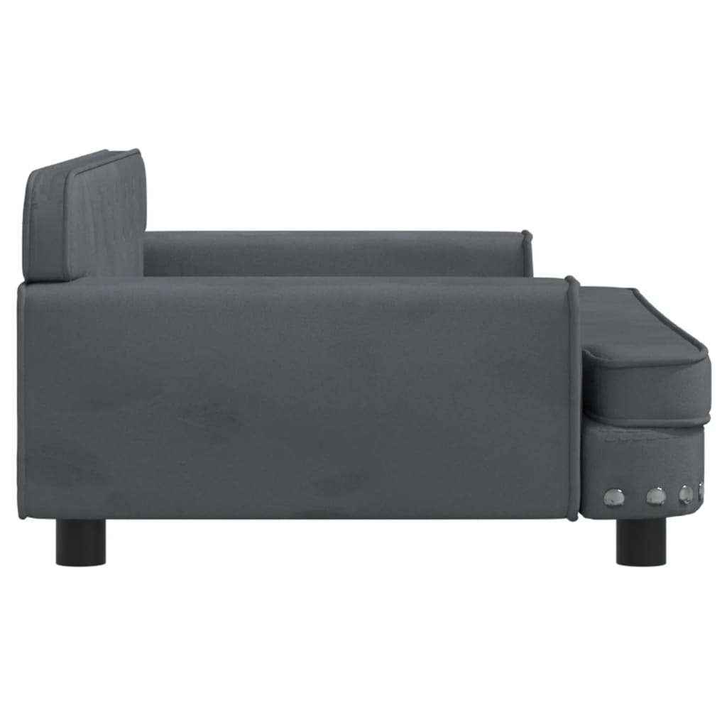 Children's sofa dark grey 90x53x30 cm velvet