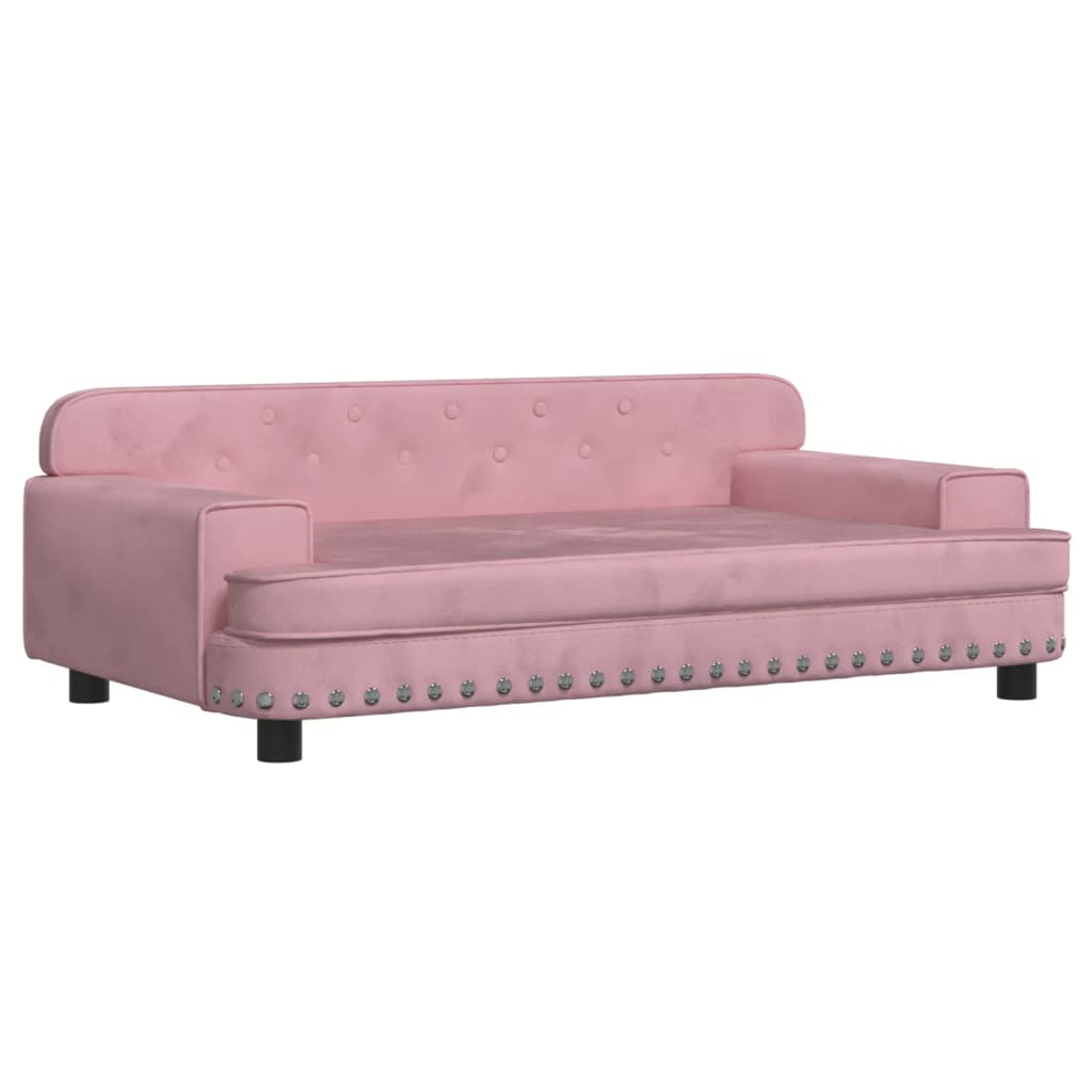Children's sofa pink 90x53x30 cm velvet