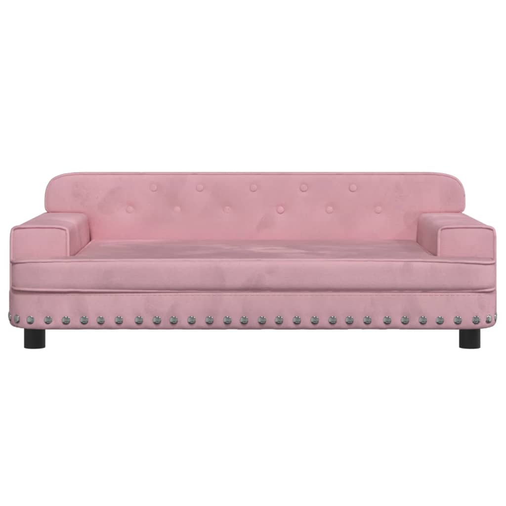 Children's sofa pink 90x53x30 cm velvet