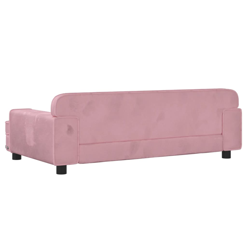 Children's sofa pink 90x53x30 cm velvet