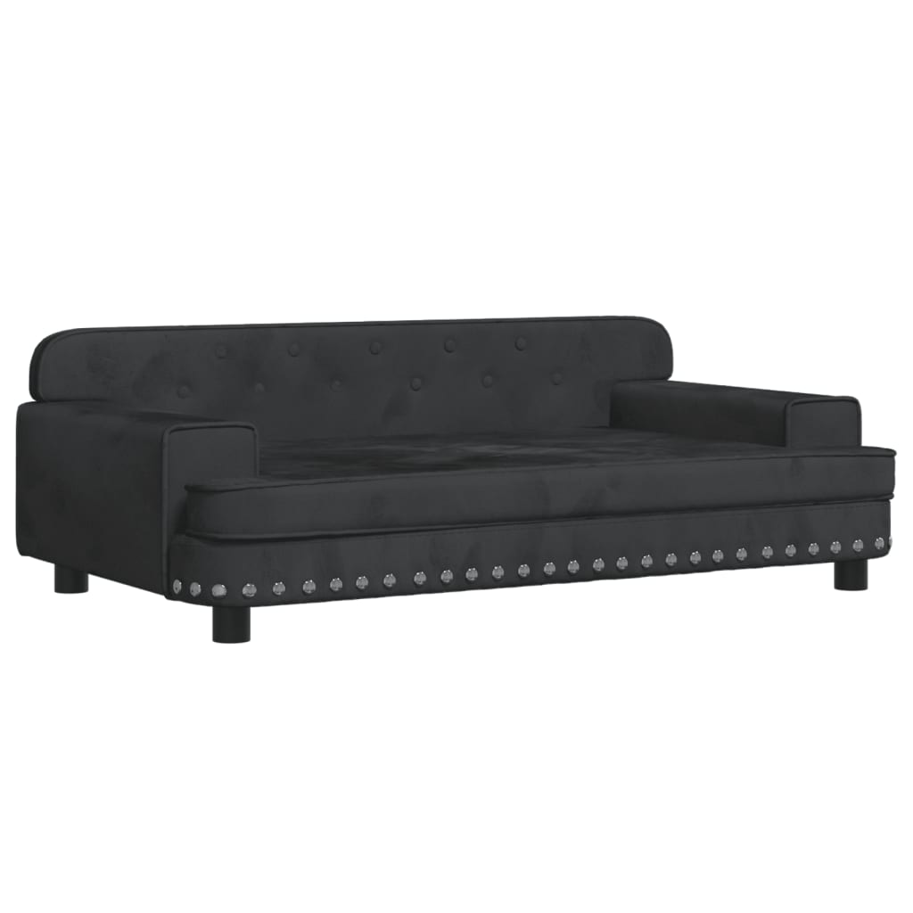 Children's sofa black 90x53x30 cm velvet
