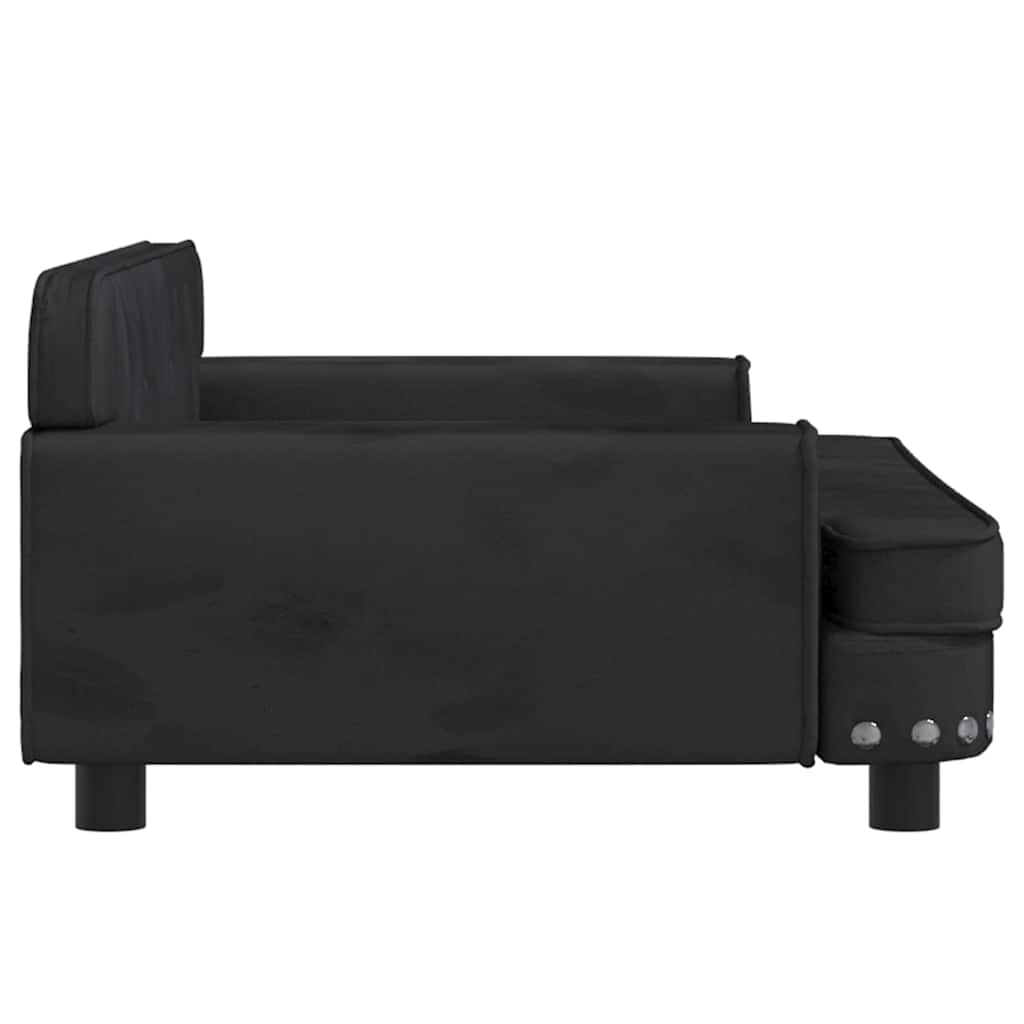 Children's sofa black 90x53x30 cm velvet