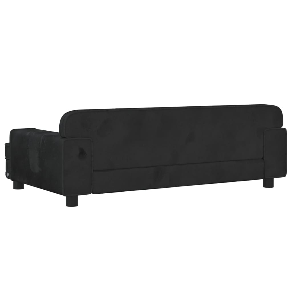 Children's sofa black 90x53x30 cm velvet