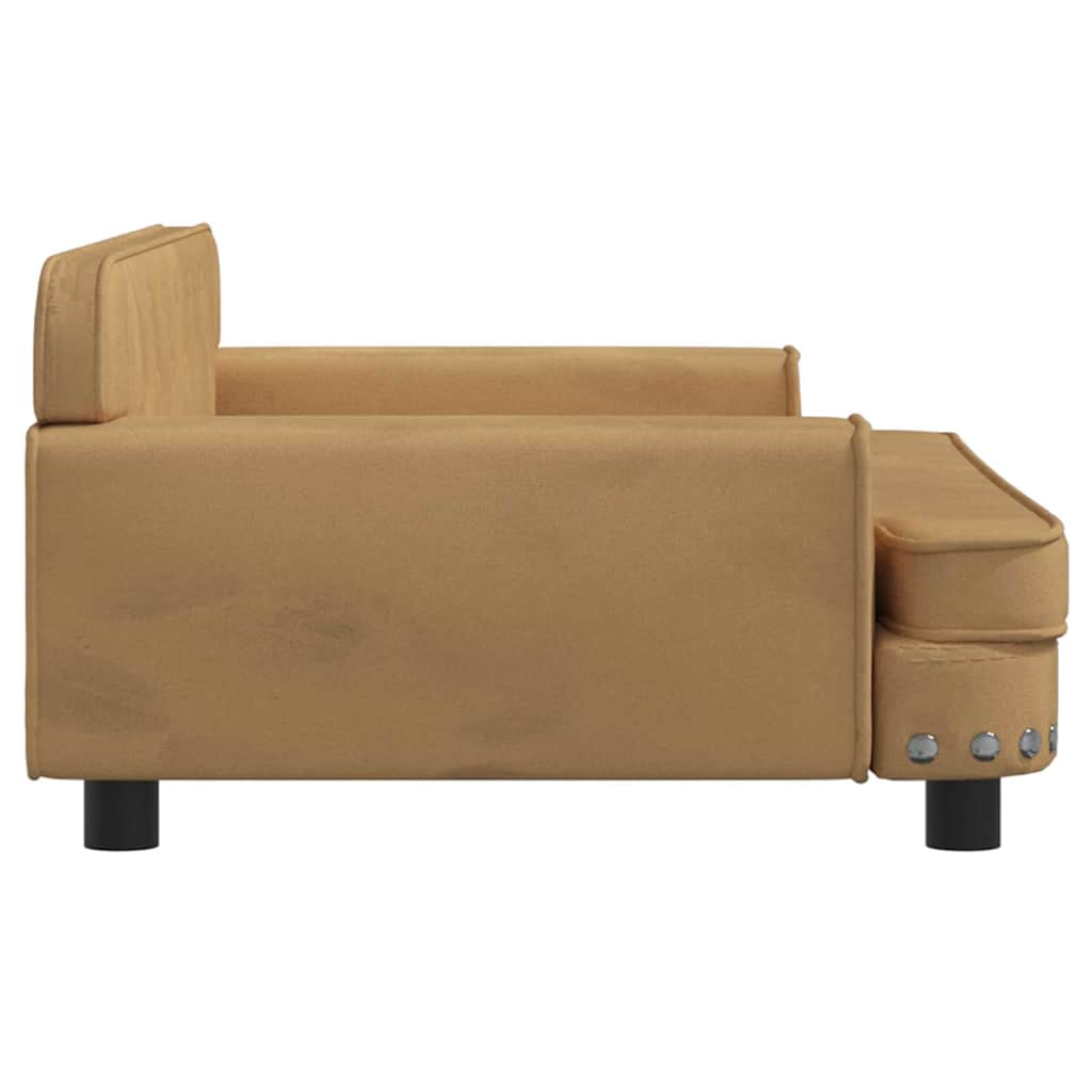 Canapé enfant marron 90x53x30 cm velours