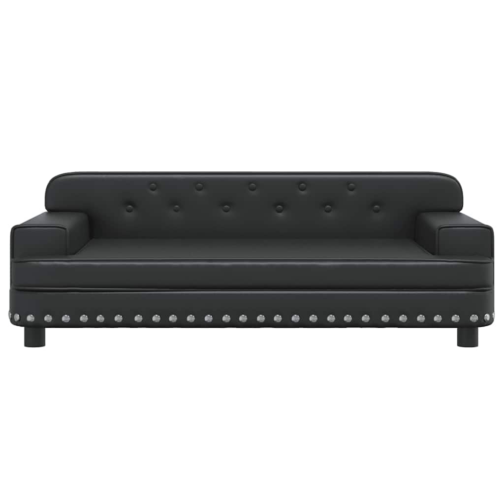 Children's sofa black 90x53x30 cm artificial leather