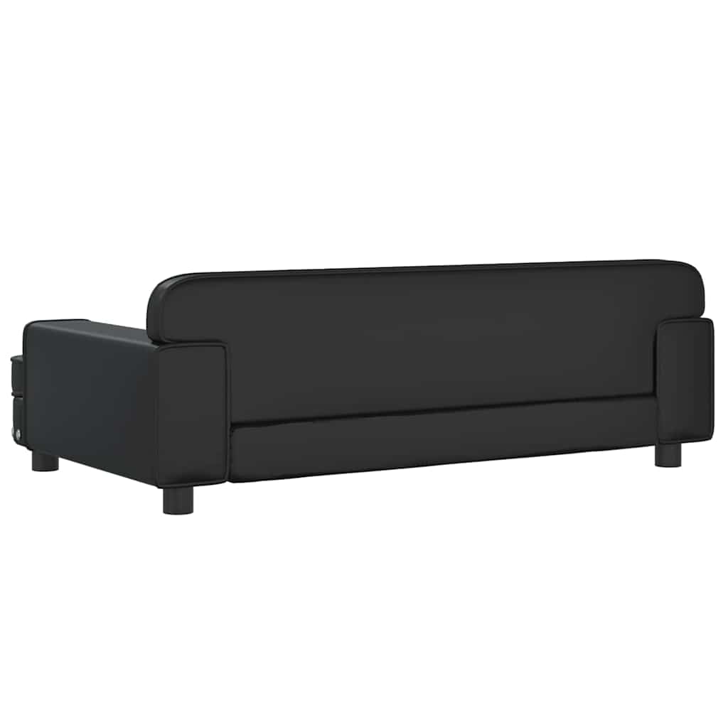 Children's sofa black 90x53x30 cm artificial leather