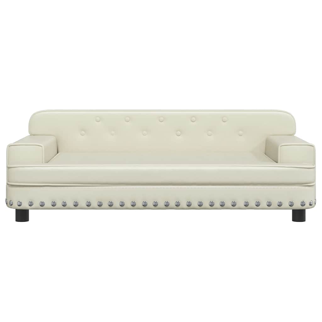 Kindersofa Creme 90x53x30 cm Kunstleder