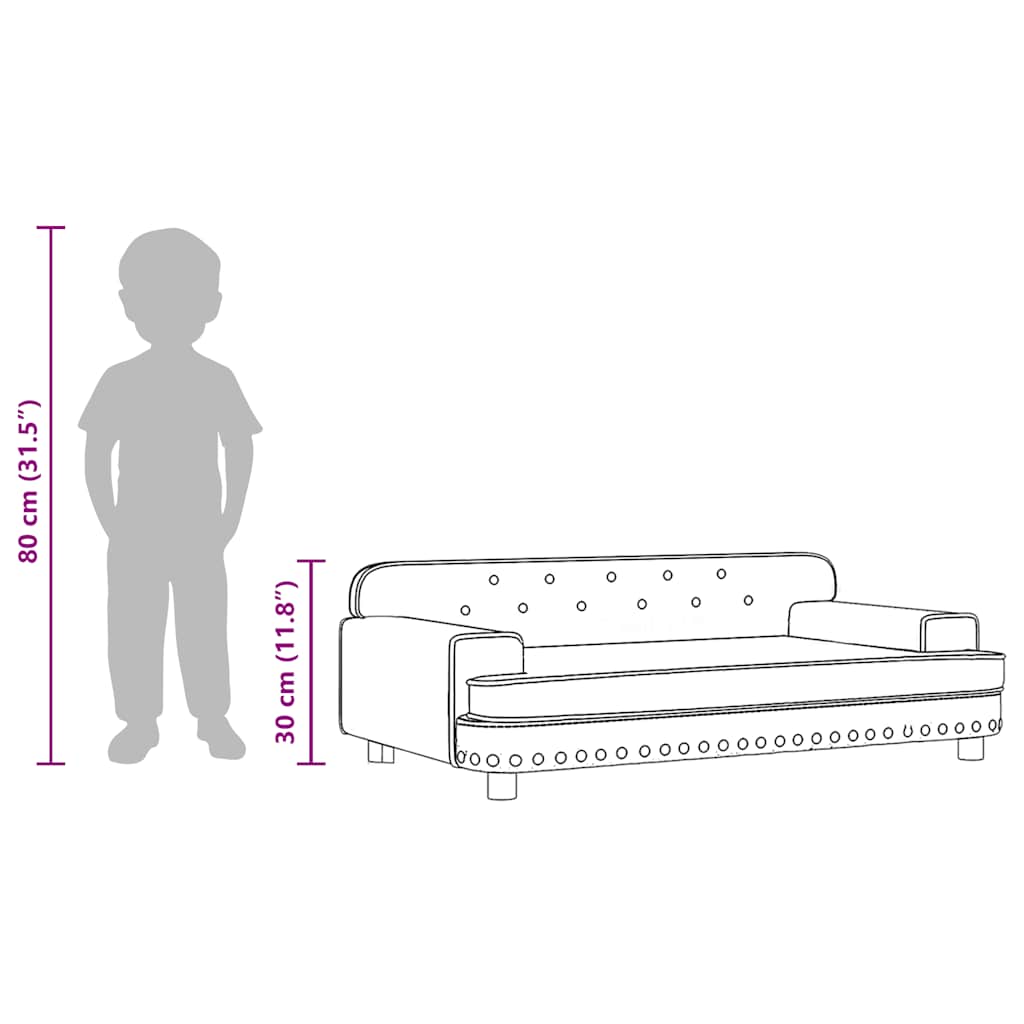 Kindersofa Creme 90x53x30 cm Kunstleder