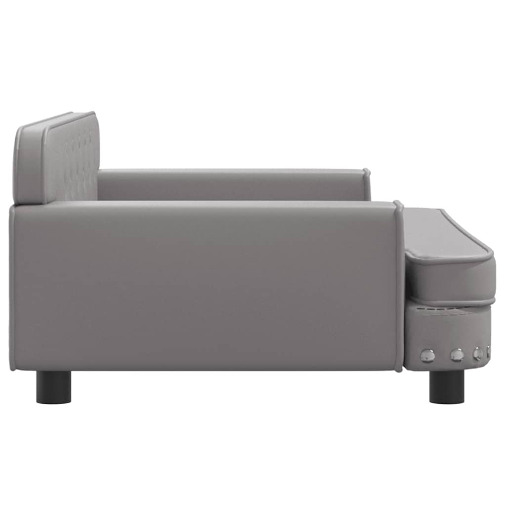 Kindersofa Grau 90x53x30 cm Kunstleder