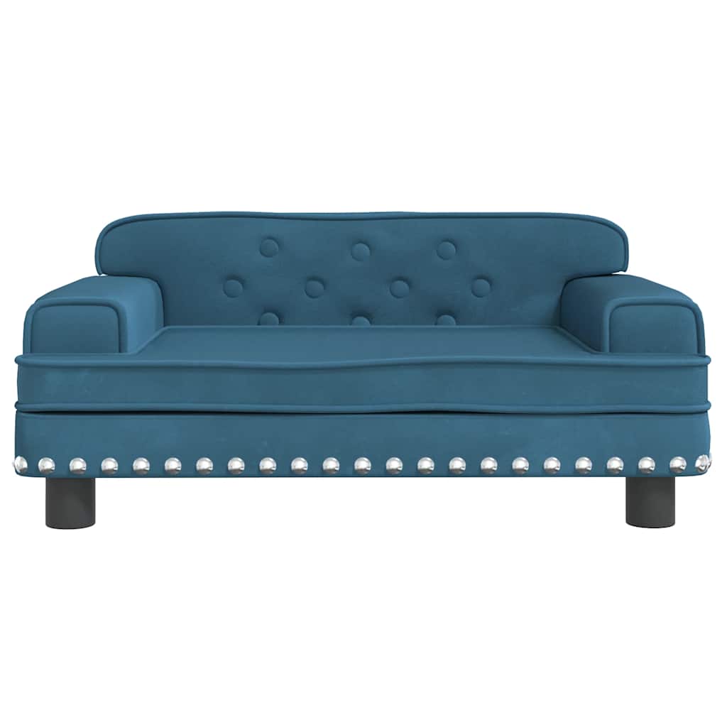 Canapé enfant bleu 70x45x30 cm velours
