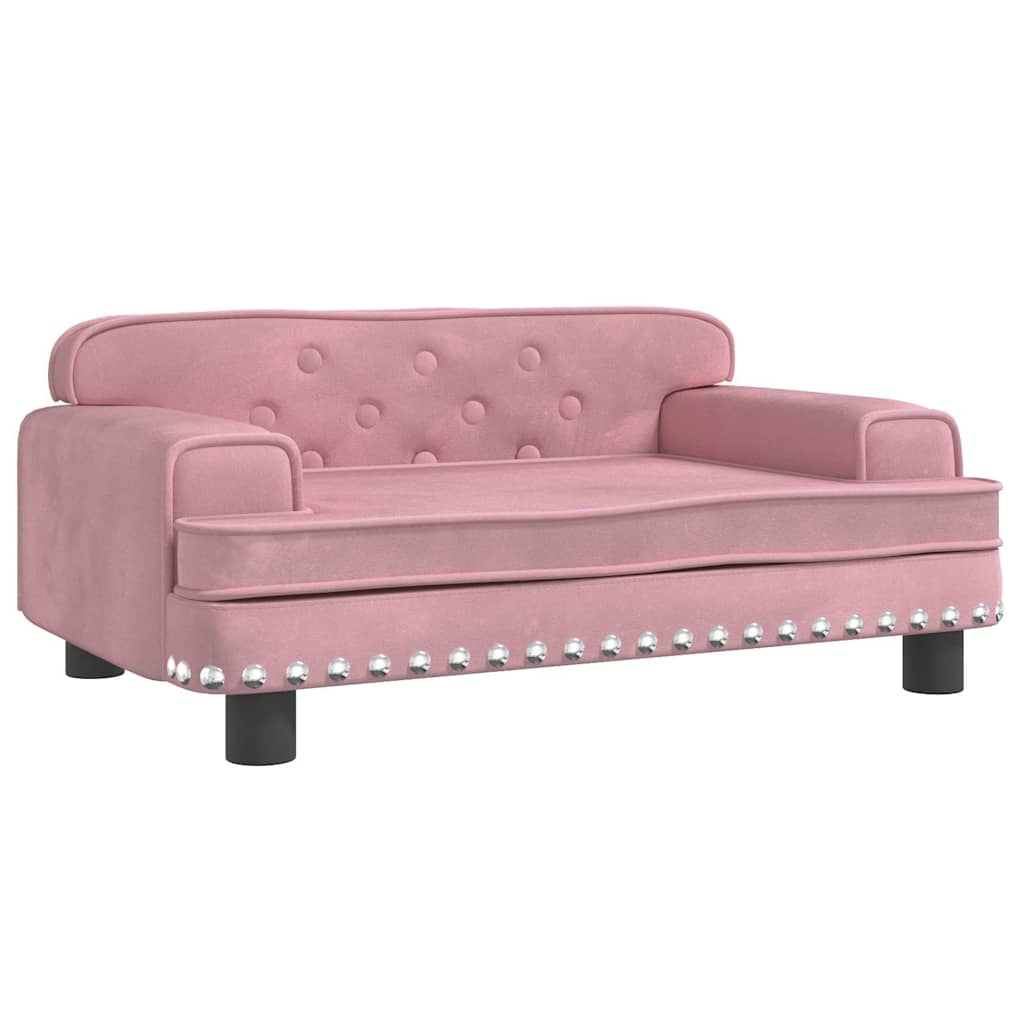 Canapé enfant rose 70x45x30 cm velours