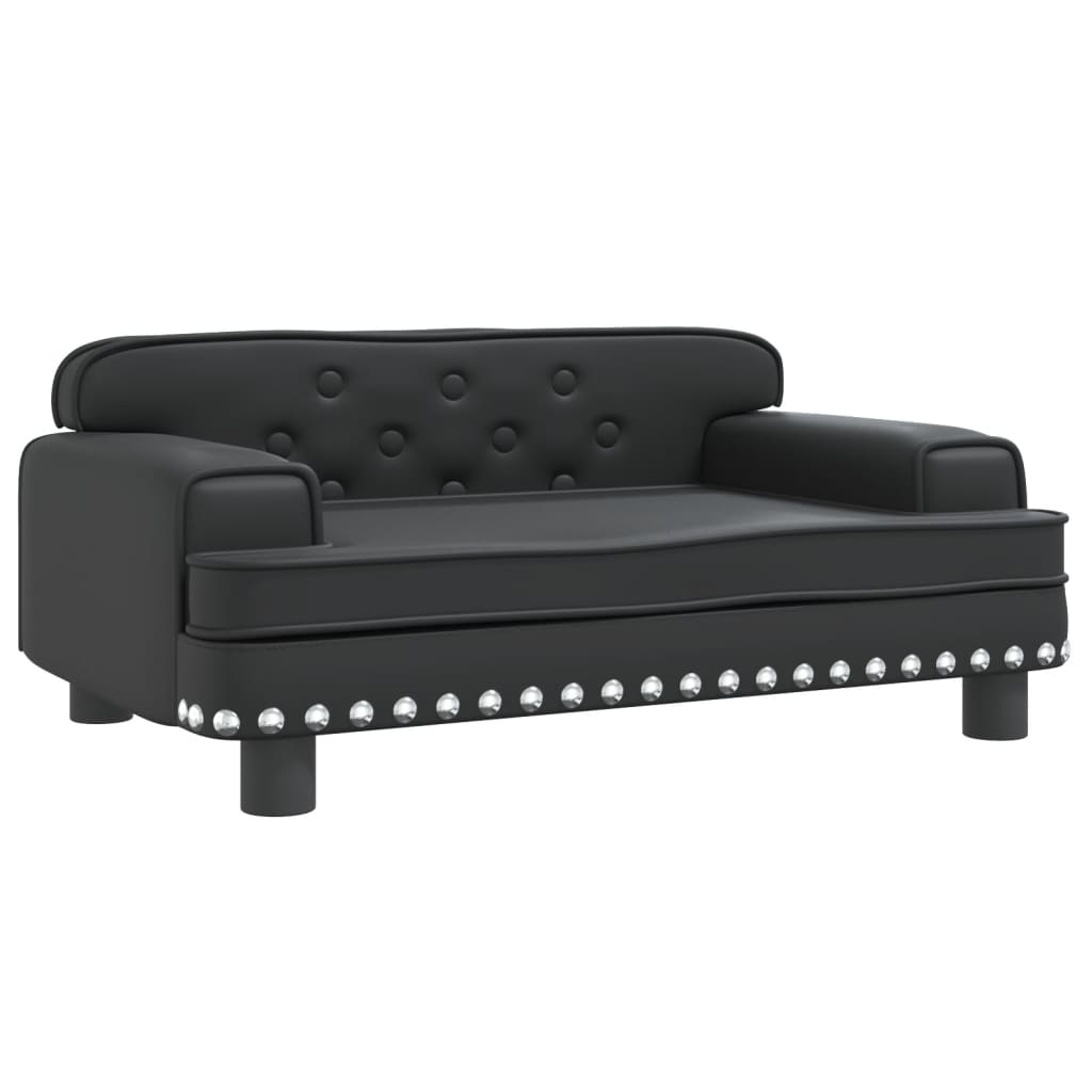Children's sofa black 70x45x30 cm artificial leather
