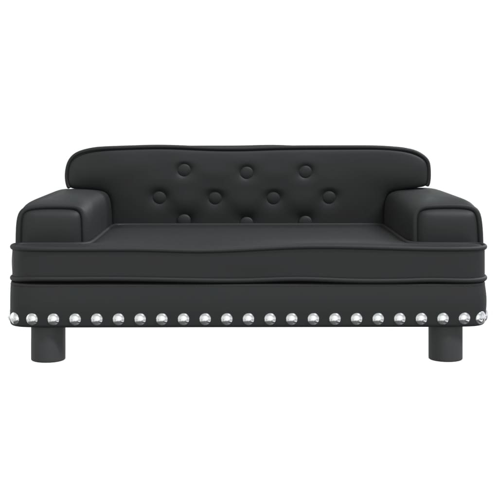 Children's sofa black 70x45x30 cm artificial leather