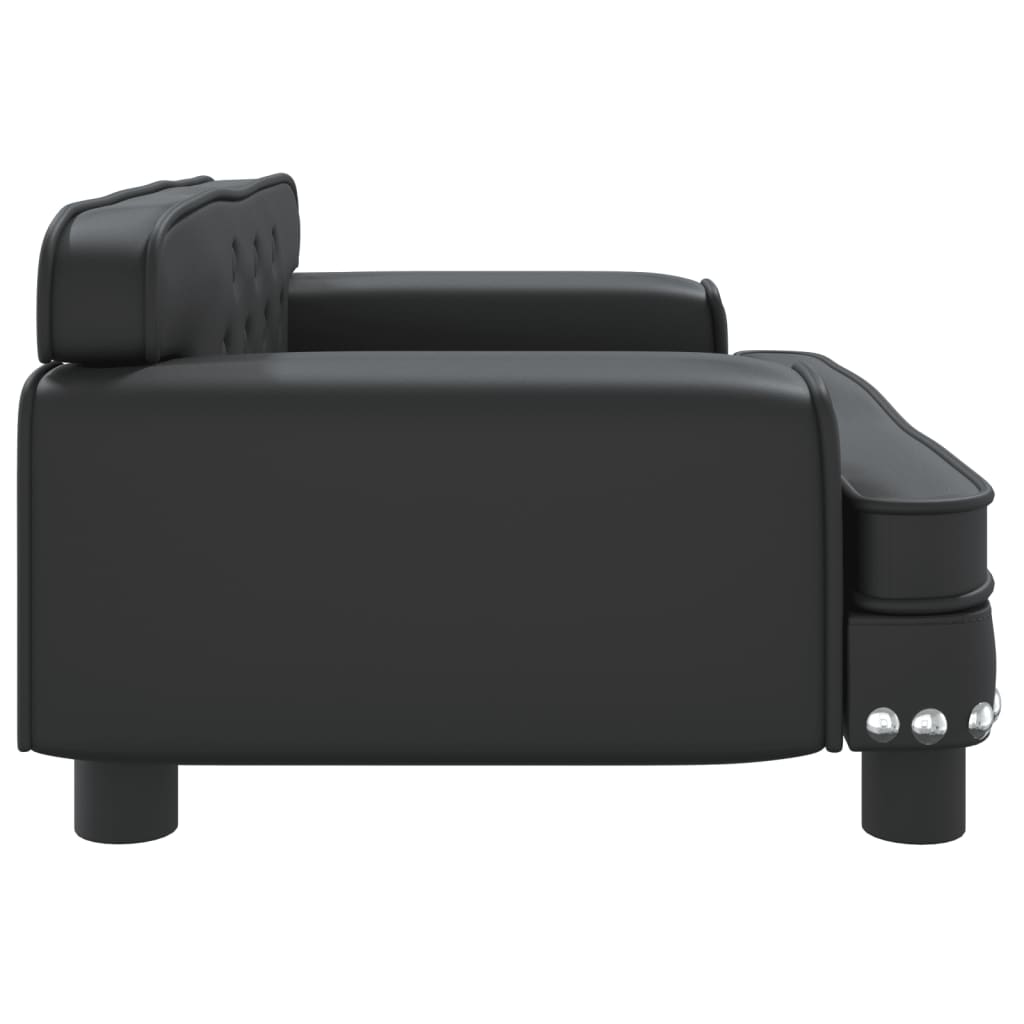 Children's sofa black 70x45x30 cm artificial leather