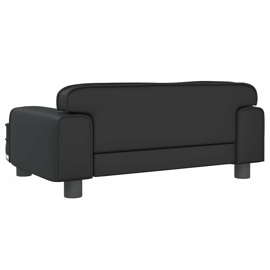 Children's sofa black 70x45x30 cm artificial leather