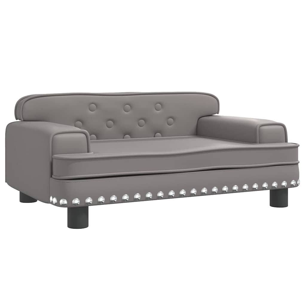 Canapé enfant gris 70x45x30 cm simili cuir