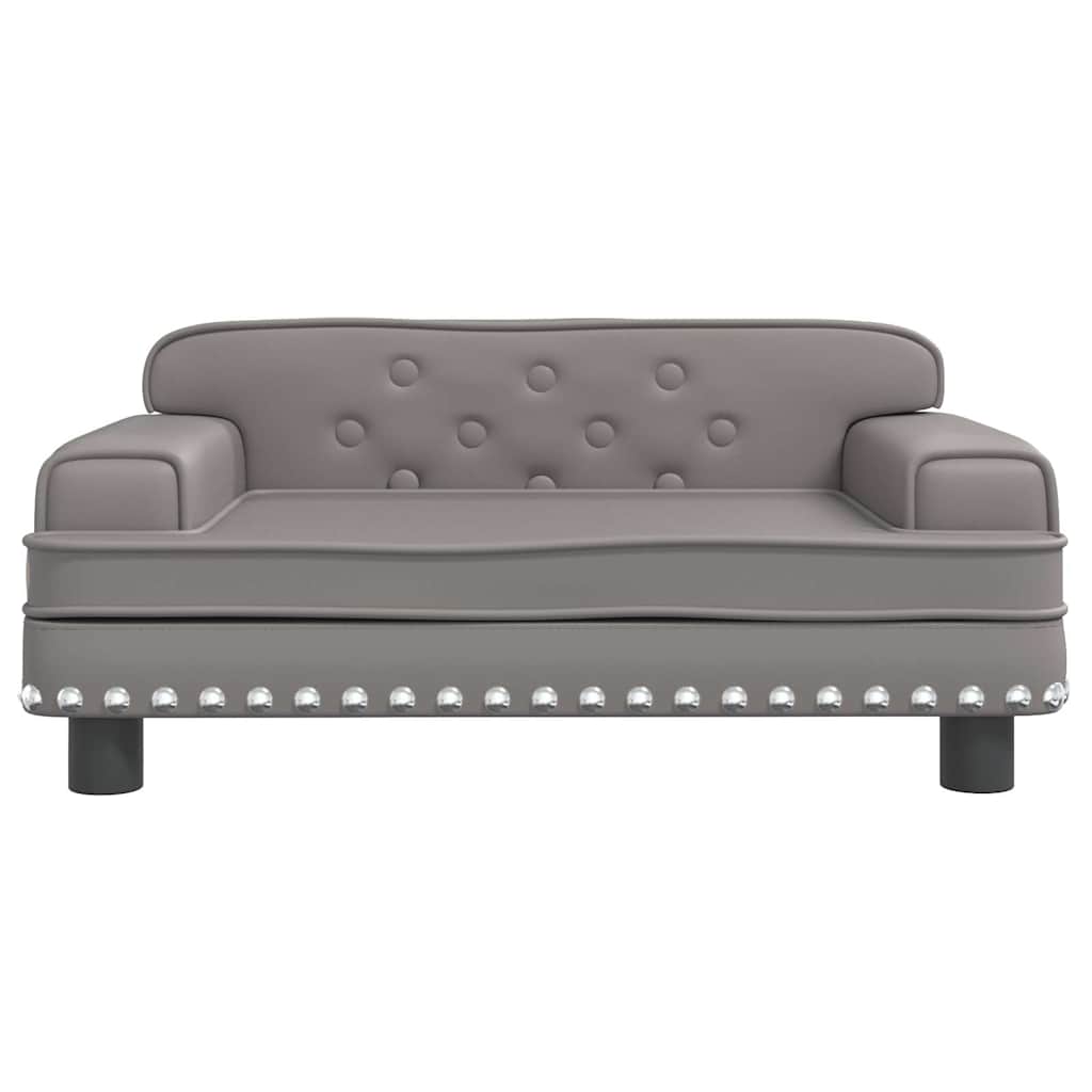 Canapé enfant gris 70x45x30 cm simili cuir