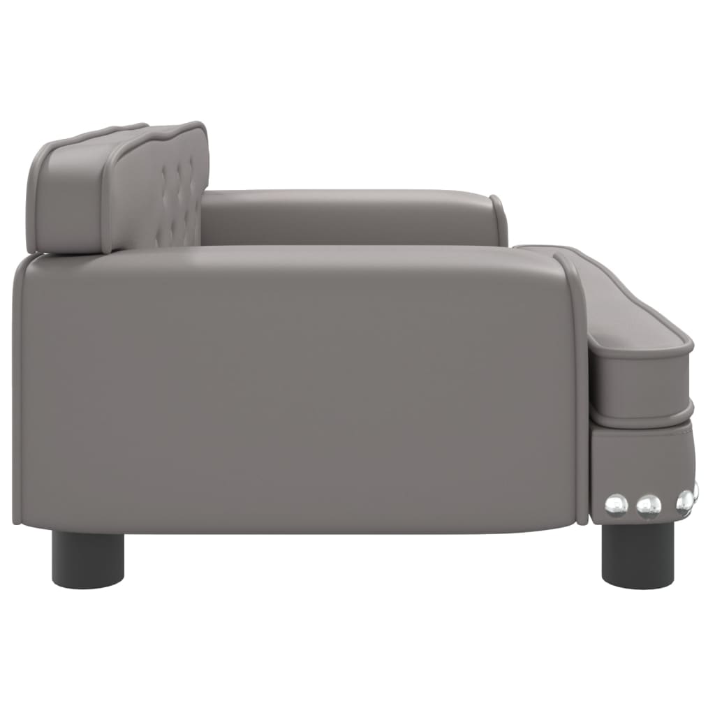 Canapé enfant gris 70x45x30 cm simili cuir
