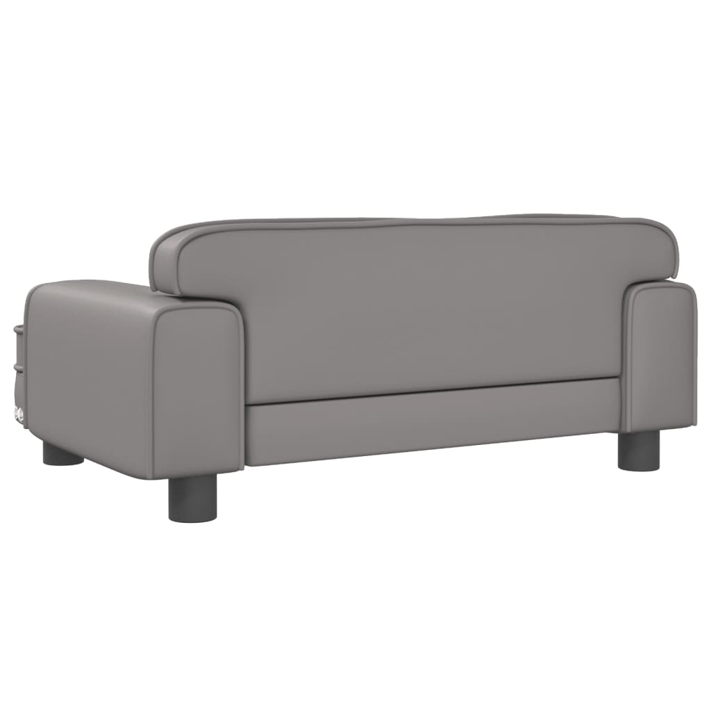Canapé enfant gris 70x45x30 cm simili cuir