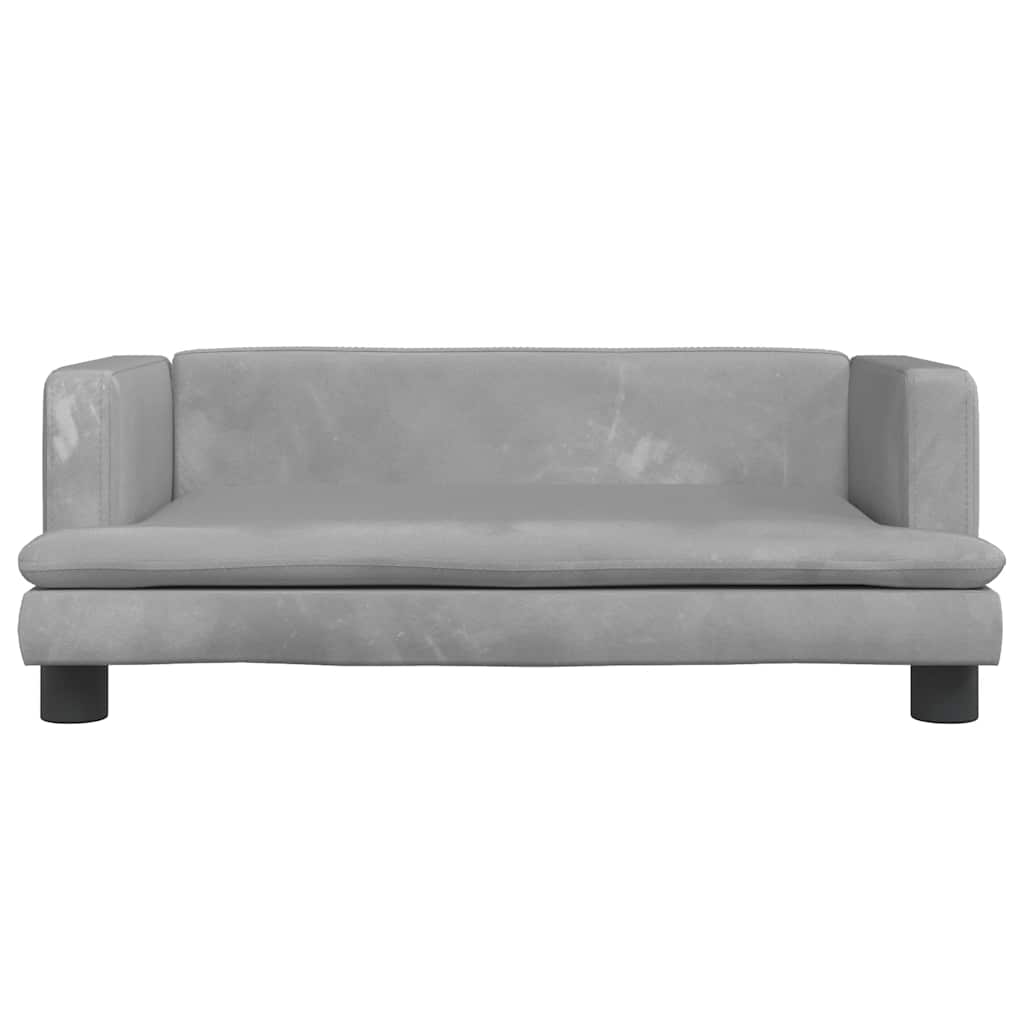 Children's sofa light grey 80x45x30 cm velvet