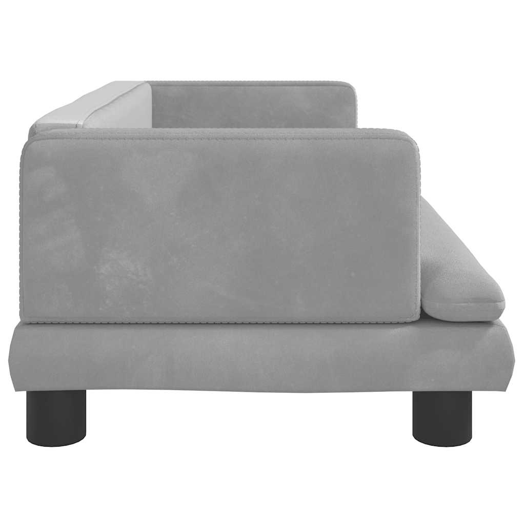 Children's sofa light grey 80x45x30 cm velvet