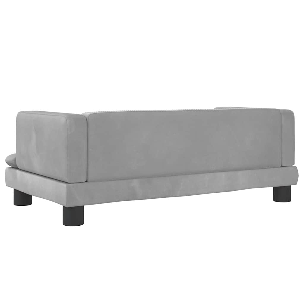 Children's sofa light grey 80x45x30 cm velvet
