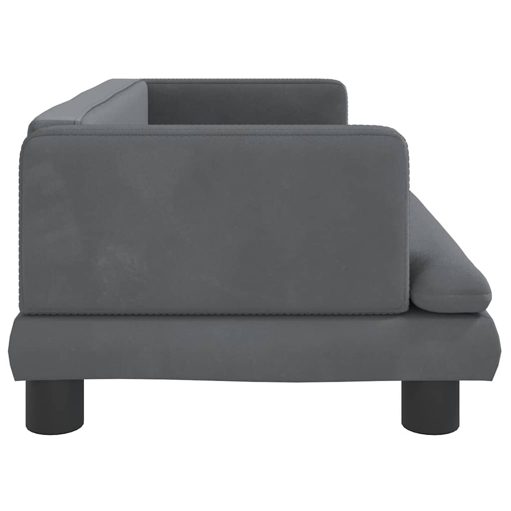 Children's sofa dark grey 80x45x30 cm velvet