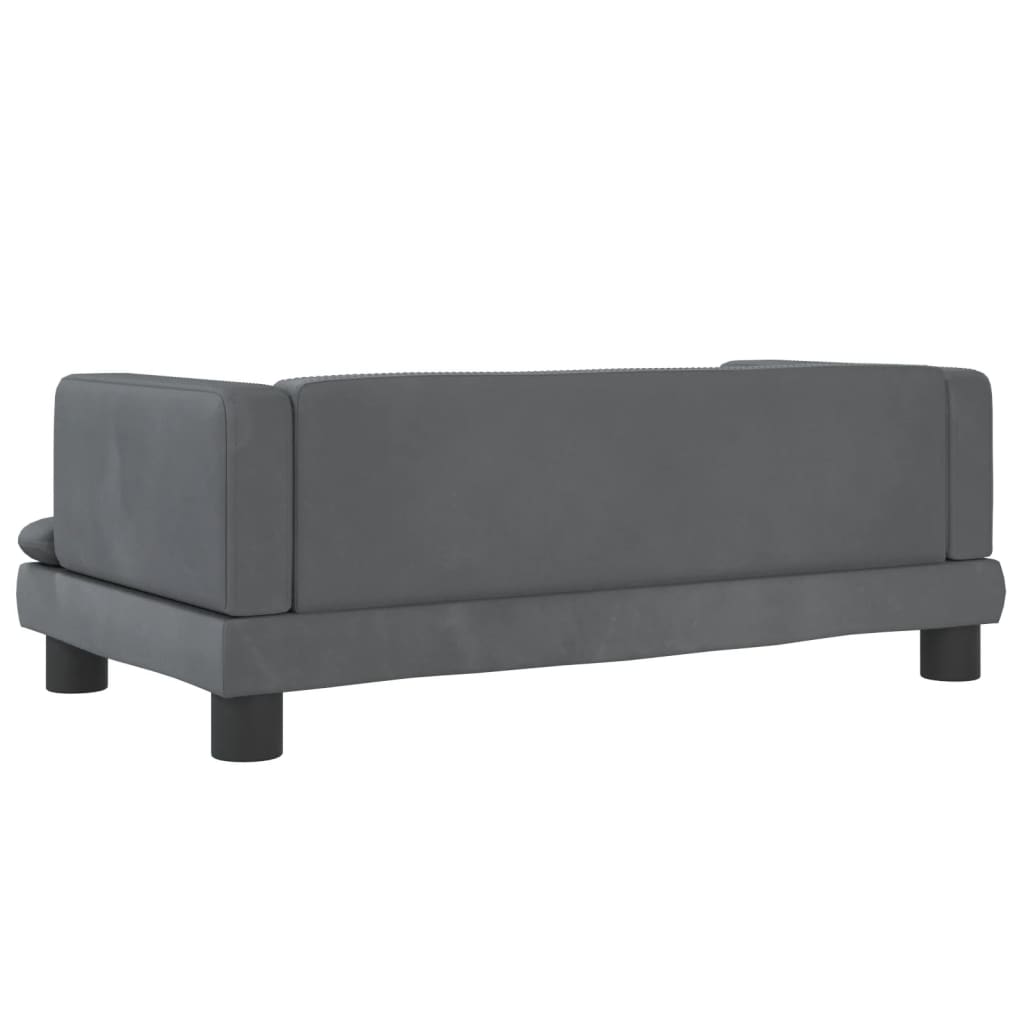 Children's sofa dark grey 80x45x30 cm velvet