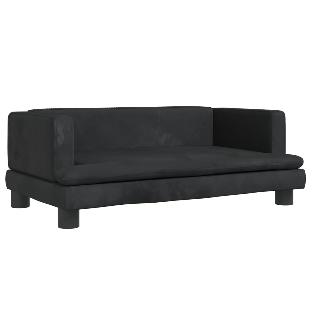 Children's sofa black 80x45x30 cm velvet