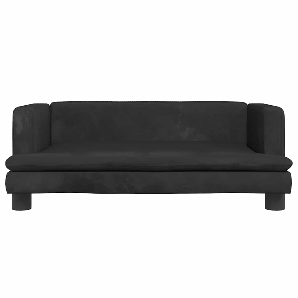 Children's sofa black 80x45x30 cm velvet