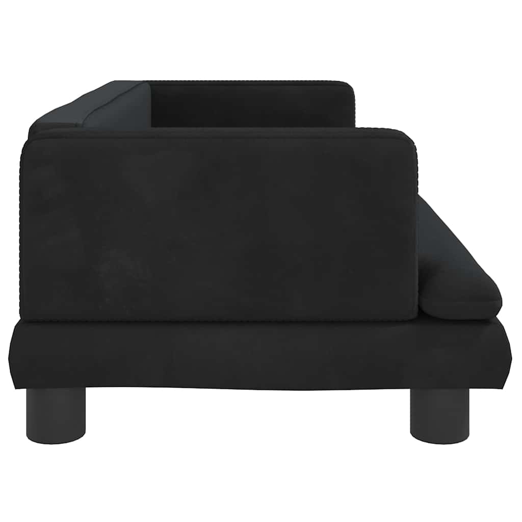Children's sofa black 80x45x30 cm velvet
