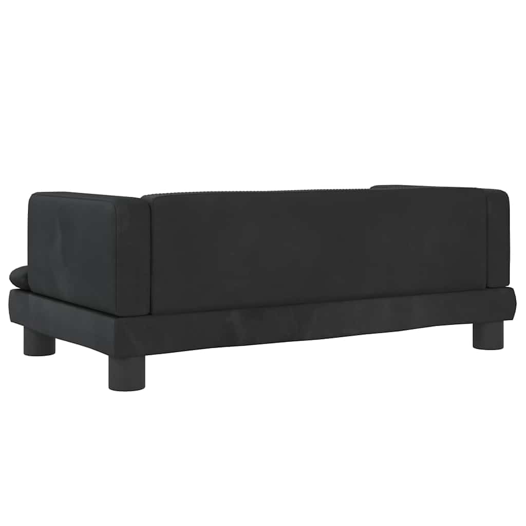 Children's sofa black 80x45x30 cm velvet