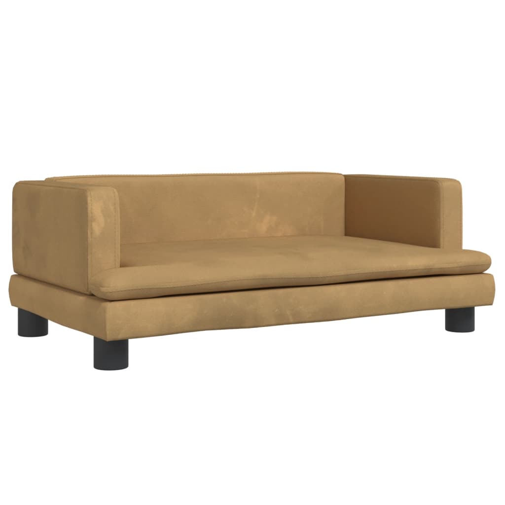 Canapé enfant marron 80x45x30 cm velours