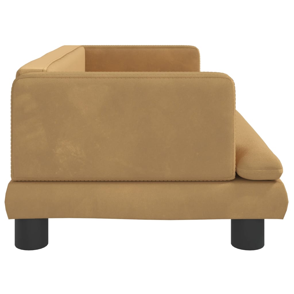 Canapé enfant marron 80x45x30 cm velours