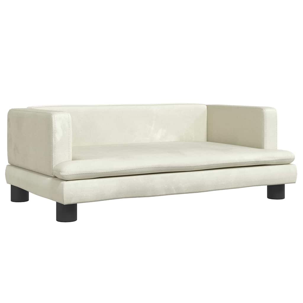 Canapé enfant crème 80x45x30 cm velours