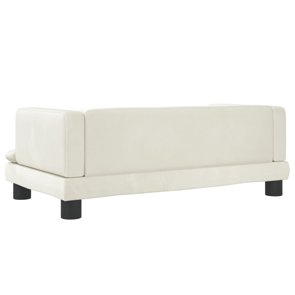 Kindersofa Creme 80x45x30 cm Samt