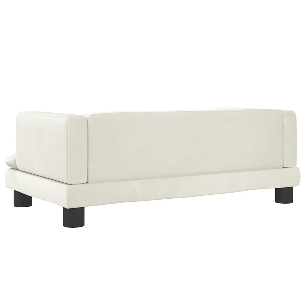 Canapé enfant crème 80x45x30 cm velours