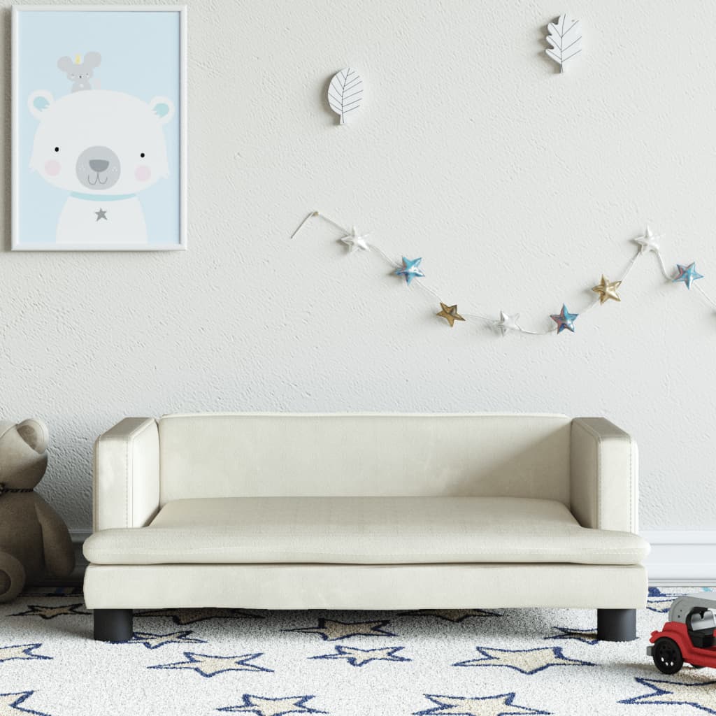 Kindersofa Creme 80x45x30 cm Samt
