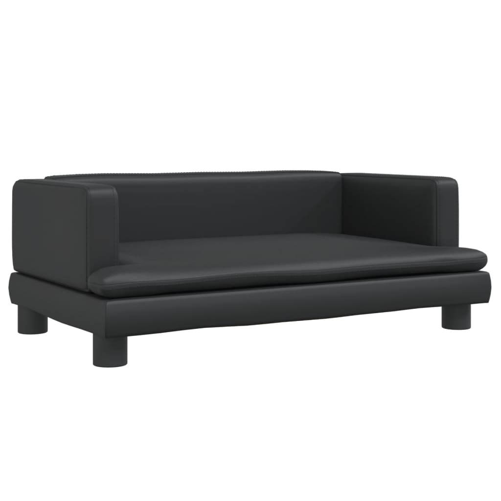 Children's sofa black 80x45x30 cm artificial leather