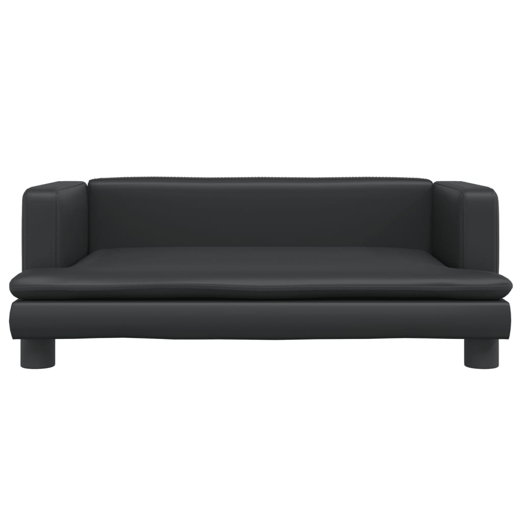 Children's sofa black 80x45x30 cm artificial leather