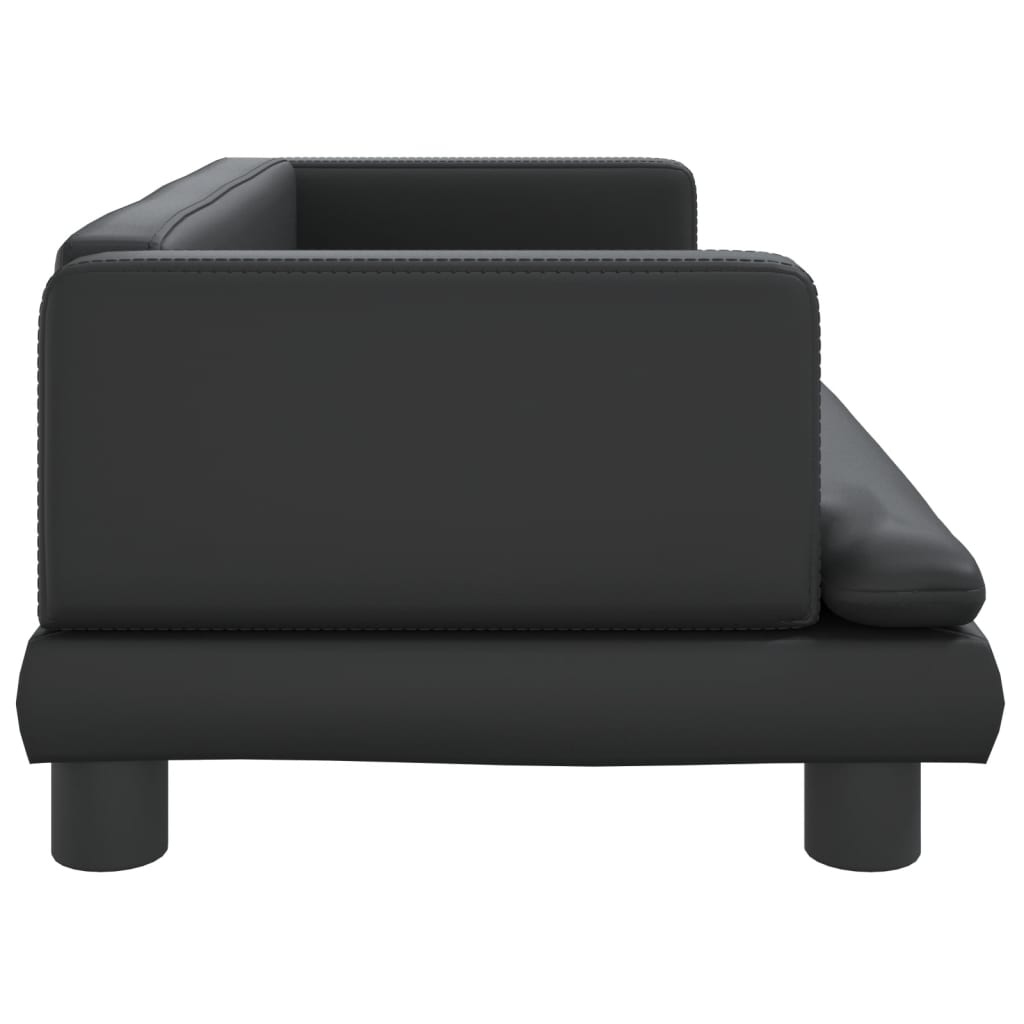 Children's sofa black 80x45x30 cm artificial leather